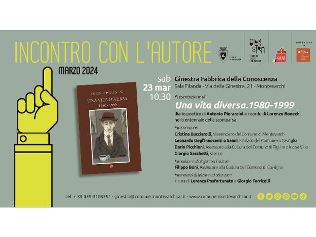 "Incontro con l'autore" sabato 23 marzo alla Ginestra Fabbrica della Conoscenza