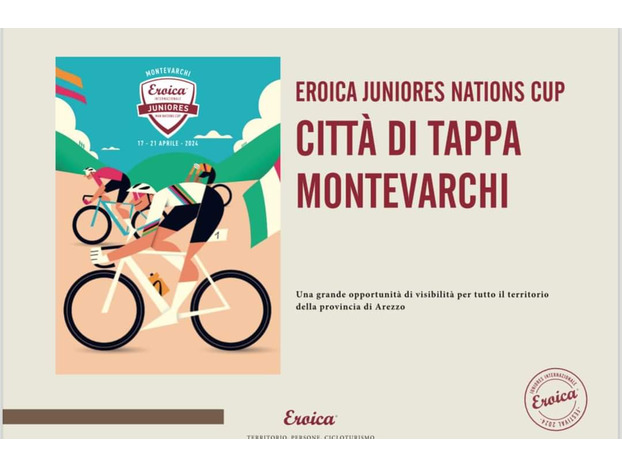 Sabato 20 aprile l'Eroica Juniores - Nations cup fa tappa a Montevarchi